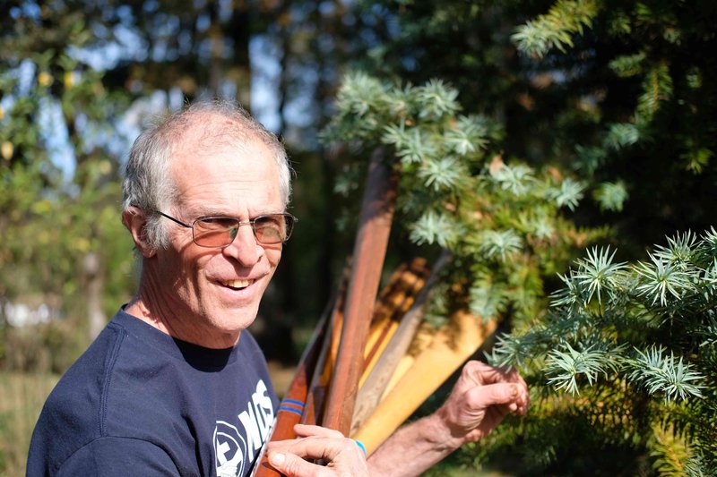 Don Beale and a few of his Paddles